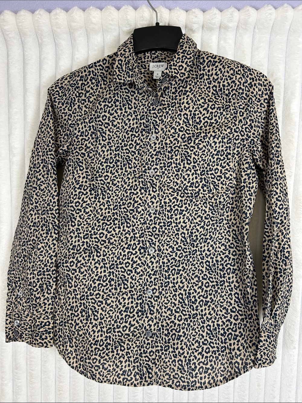 J. Crew tan Leopard Print Button-Up Shirt sz small